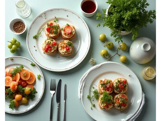 Bilde av et elegant business lunch oppsett